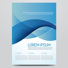 Flyer, brochure, poster, annual report, magazine cover vector template. Modern blue corporate design.