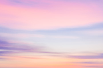 defocused sunset sky with blurred panning motion