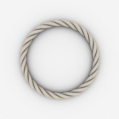 Rope frame in form of circle.3D rendering illustration.