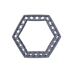 Wall Mural - Truss frame in form of hexagon.3D rendering illustration.