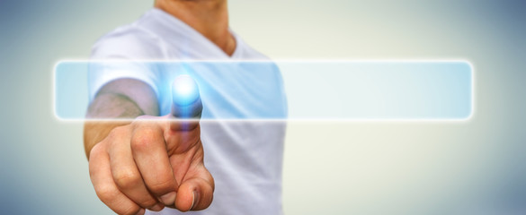 Aufkleber - Businessman touching modern tactile screen button