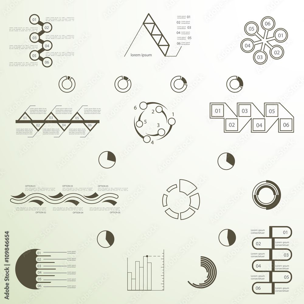 Outline Graph Labels Outline infographics, charts and graphs, timeline and templates Stock ...