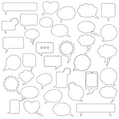 Wall Mural - communication black speech bubbles set
