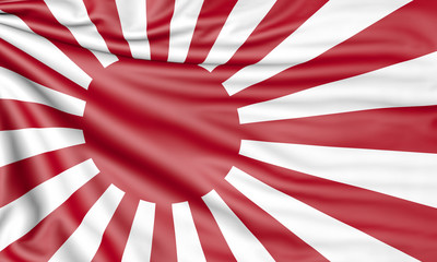 Wall Mural - Flag of Japan, 3d illustration with fabric texture