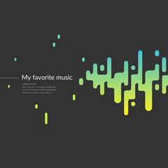 Wall Mural - background with a sound wave