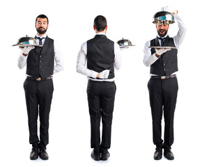 Wall Mural - Luxury waiter holding a tray