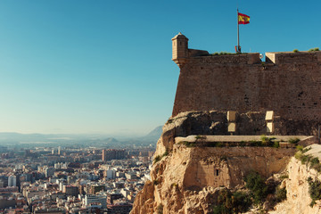 Wall Mural - Castle of Santa Barbara and view of Alicante city. Spain