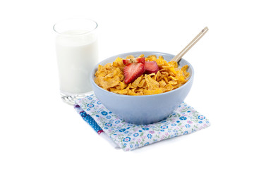 Wall Mural -  bowl of corn flakes and milk