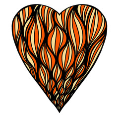 Sticker - hearts in zentangle style