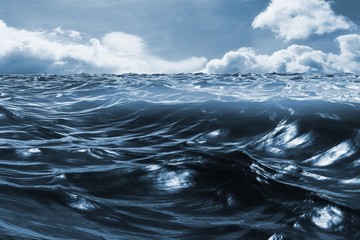 Wall Mural - Composite image of blue rough ocean