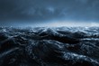 Composite image of dark blue rough ocean