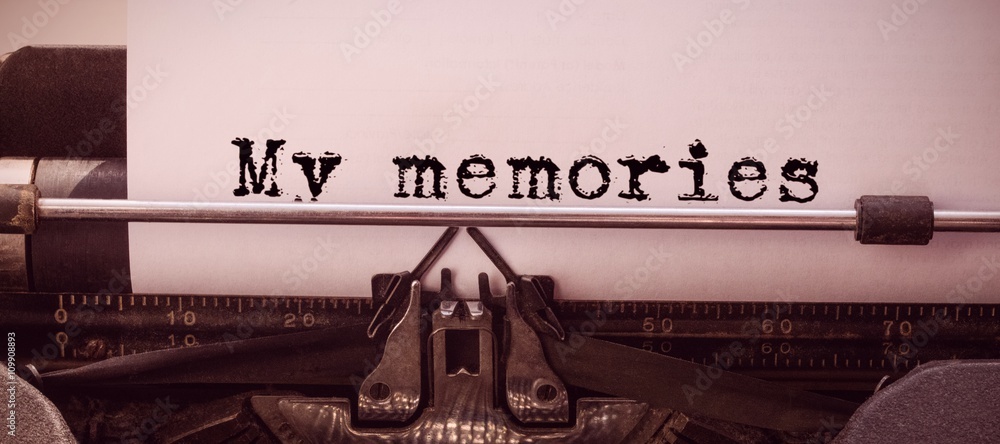 Composite image of the word my memories against white background - obrazy, fototapety, plakaty 
