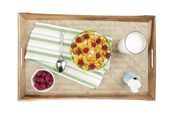 Wall Mural - breakfast in tray