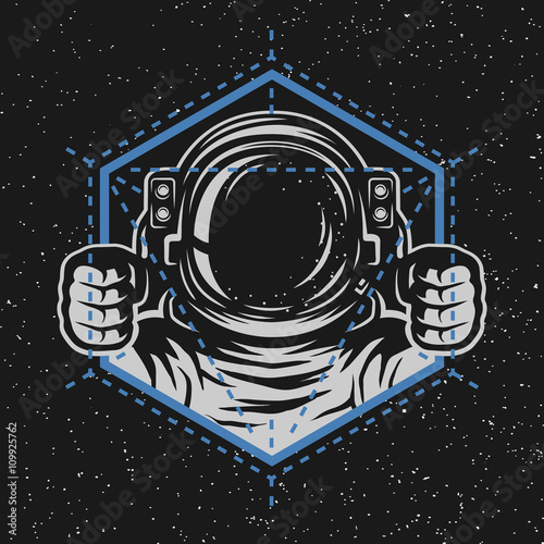 Naklejka samoprzylepna Astronauta z elementem geometrycznym.