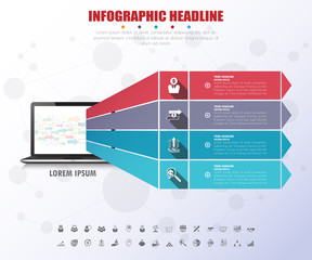 Wall Mural - timeline infographics with icons set. vector. illustration.