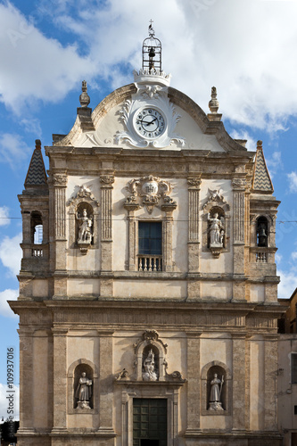 Fotomural Alcamo - Church of Jesus , baroque style facade, Sicily