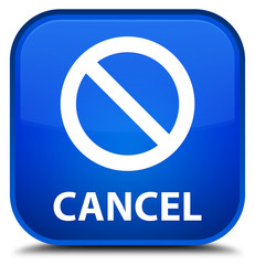 Wall Mural - Cancel (prohibition sign icon) blue square button