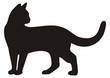black cat, vector icon, silhouette