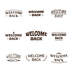 Wall Mural - Welcome back design collection. Set of 9 labels, emblems, sticke