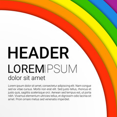 Wall Mural - Modern colorful background. Vector illustration in LGBT colors. Symbol of peace, gay culture.  Rainbow template, paper layers.