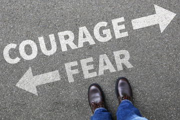 Wall Mural - Courage and fear risk safety future strength strong business man