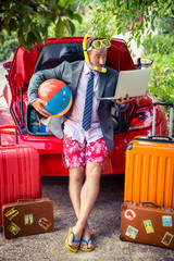 Canvas Print - Businessman ready to trip