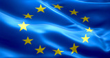 Fototapeta  - EU flag, euro flag, flag of european union waving