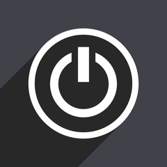 Poster - flat design power web white and grey vector icon