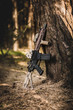 assault rifle in the forest