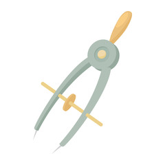 Compass tool icon, cartoon style