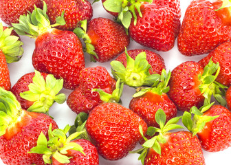 Wall Mural - fresh whole strawberries