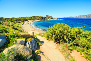 Wall Mural - View of a Punta Molentis beach, Sardinia