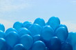 blue balloons on the sky background