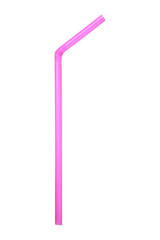 Wall Mural - One pink straw isolated on white