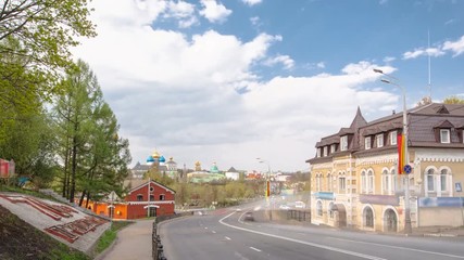 Wall Mural - The panoramic view of the Sergiev Posad Monastery timelapse in Russia