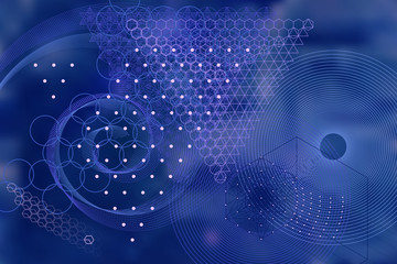 Wall Mural - Sacred geometry symbols and elements background. Cosmic universe big bang alchemy religion philosophy astrology science physics chemistry and spirituality themes