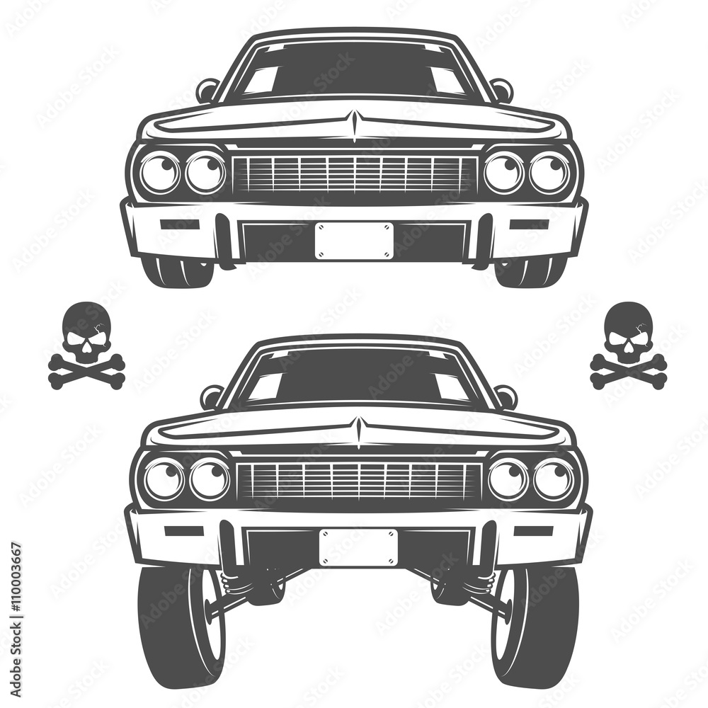 Set of lowrider cars,lowrider,lowrider machine,lowrider for emblems and ...