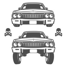 Set Of Lowrider Cars,lowrider,lowrider Machine,lowrider For Emblems And Design.
