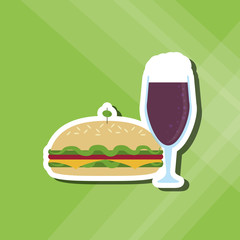 Sticker - Sandwich design. healthy food. menu icon 