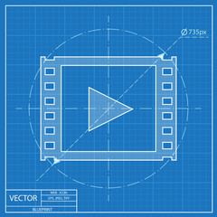 blueprint icon of video