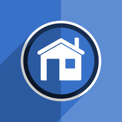 Poster - blue flat design house modern web icon