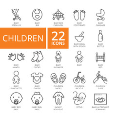 Wall Mural - Children Icons Set