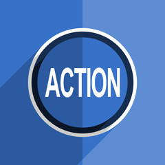 Aufkleber - blue flat design action modern web icon
