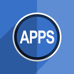 Poster - blue flat design apps modern web icon