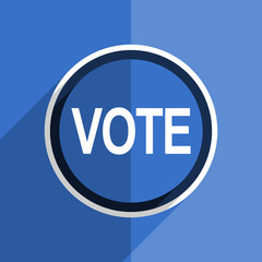 Poster - blue flat design vote modern web icon