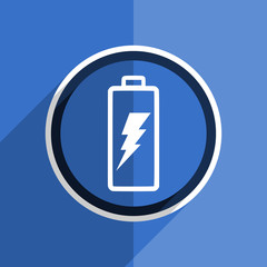 Aufkleber - blue flat design battery modern web icon