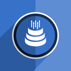 Poster - blue flat design cake modern web icon