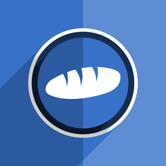 Poster - blue flat design bread modern web icon