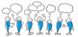 Stick Figure Series Blue / Konversation, Netzwerk