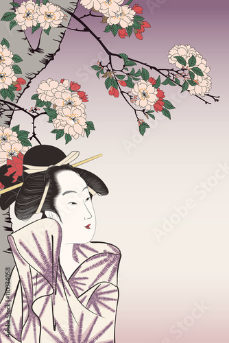 Naklejka samoprzylepna Ikeda Sakaecho Sasaya Kasahara i Hiroshige Sumida River Zdjęcie Misaki Mori Misaki